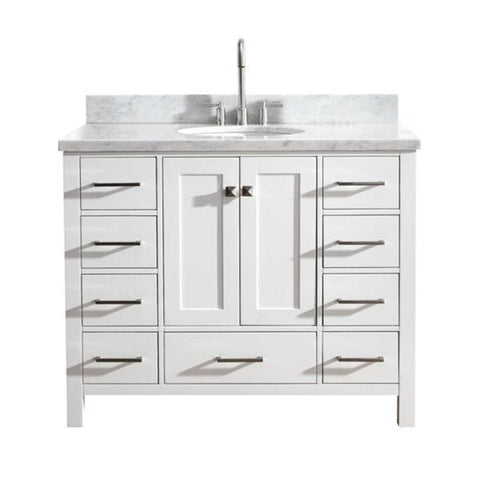 Image of Ariel Cambridge 43" White Modern Single Sink Vanity Set