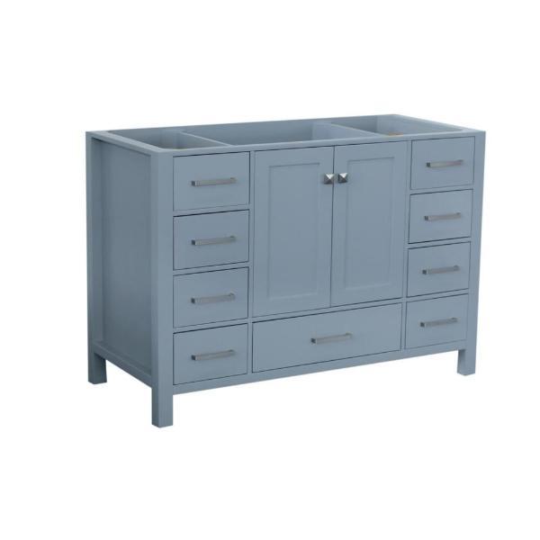 Ariel Cambridge 48" Grey Transitional Vanity Base Cabinet A049S-BC-GRY A049S-BC-GRY