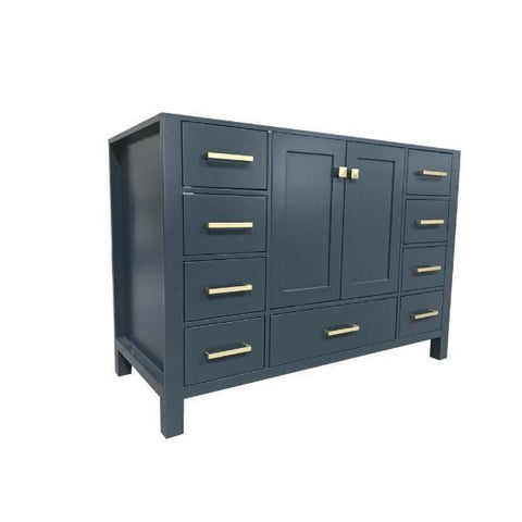 Image of Ariel Cambridge 48" Midnight Blue Transitional Vanity Base Cabinet A049S-BC-MNB A049S-BC-MNB
