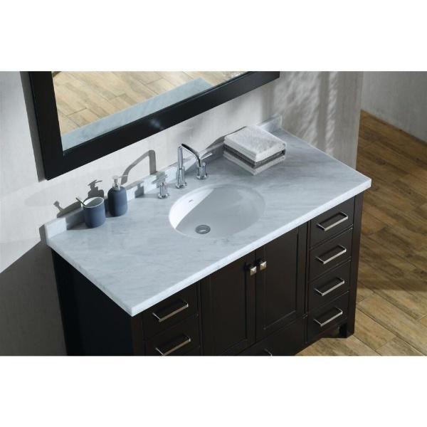 Ariel Cambridge 49" Espresso Modern Oval Sink Bathroom Vanity A049S-ESP