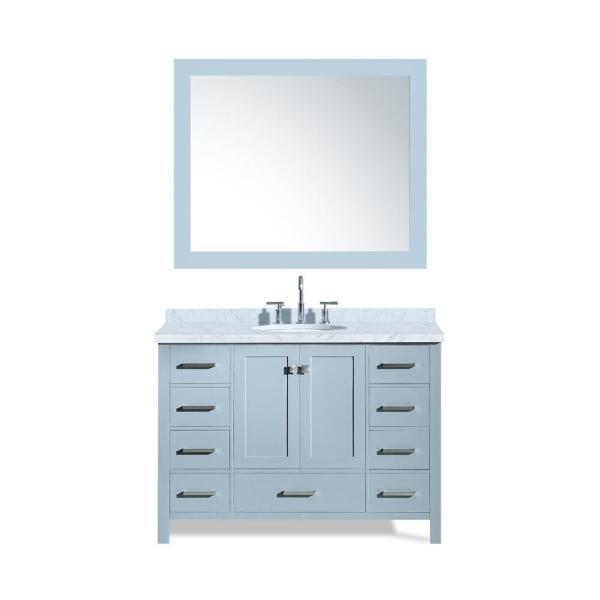 Ariel Cambridge 49" Grey Modern Oval Sink Bathroom Vanity A049S-GRY