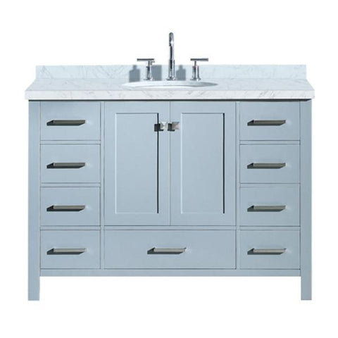 Image of Ariel Cambridge 49" Grey Modern Oval Sink Bathroom Vanity A049S-GRY