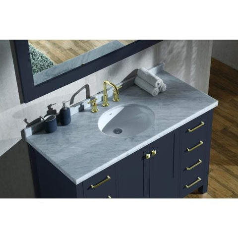 Image of Ariel Cambridge 49" Midnight Blue Modern Oval Sink Bathroom Vanity A049S-MNB