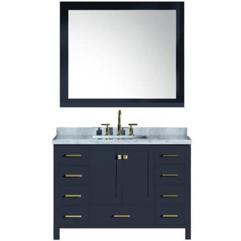 Image of Ariel Cambridge 49" Midnight Blue Modern Rectangle Sink Bathroom Vanity A049S-CWR-MNB A049S-CWR-MNB