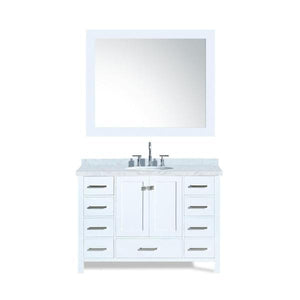 Ariel Cambridge 49" White Modern Oval Sink Bathroom Vanity A049S-WHT