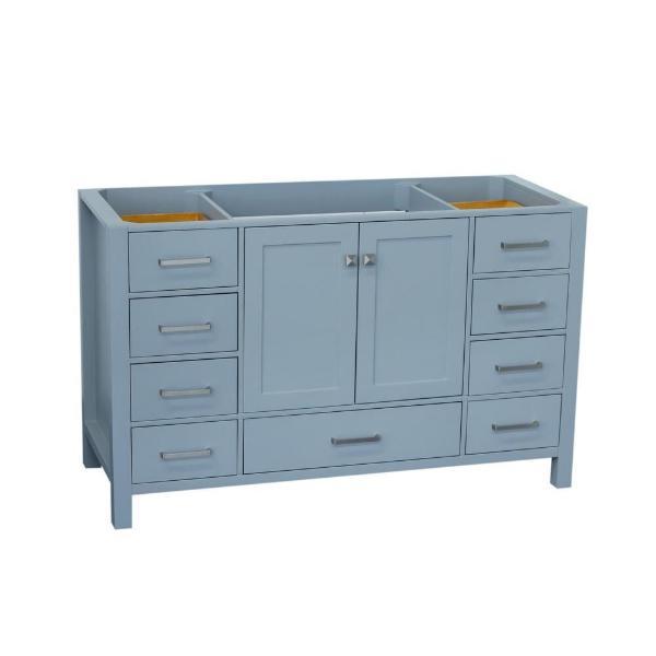 Ariel Cambridge 54" Grey Transitional Vanity Base Cabinet A055S-BC-GRY A055S-BC-ESP