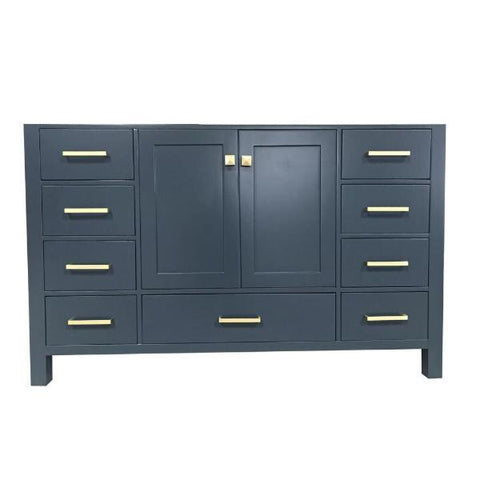 Image of Ariel Cambridge 54" Midnight Blue Transitional Vanity Base Cabinet A055S-BC-MNB A055S-BC-MNB
