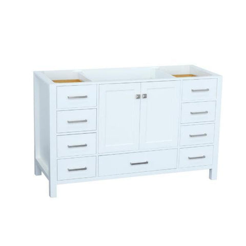 Ariel Cambridge 54" White Transitional Vanity Base Cabinet A055S-BC-WHT A055S-BC-GRY