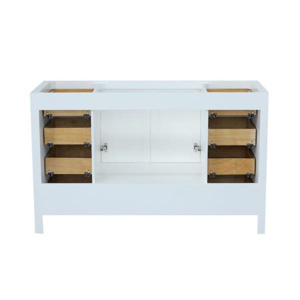 Ariel Cambridge 54" White Transitional Vanity Base Cabinet A055S-BC-WHT A055S-BC-GRY