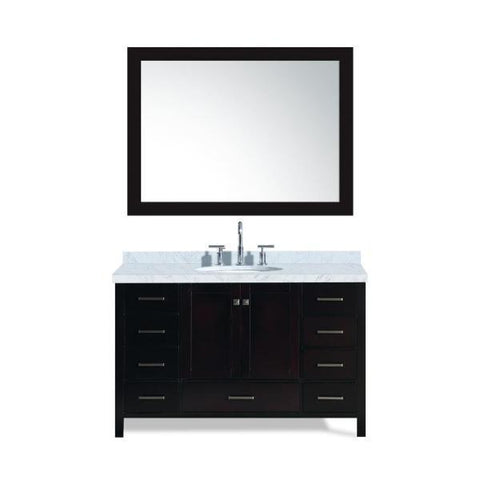 Image of Ariel Cambridge 55" Espresso Modern Oval Sink Bathroom Vanity A055S-ESP