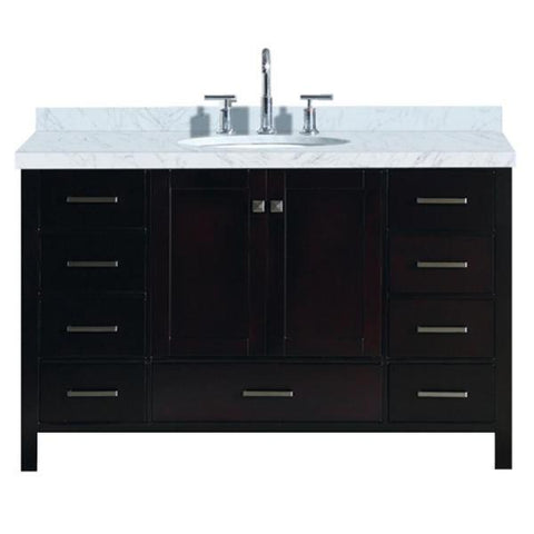 Image of Ariel Cambridge 55" Espresso Modern Oval Sink Bathroom Vanity A055S-ESP