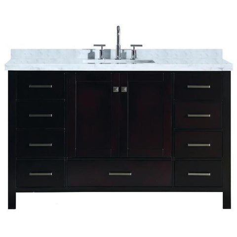 Image of Ariel Cambridge 55" Espresso Modern Rectangle Sink Bathroom Vanity A055S-CWR-ESP