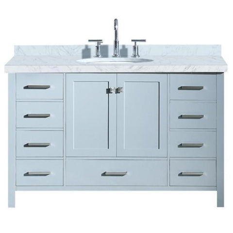 Ariel Cambridge 55" Grey Modern Oval Sink Bathroom Vanity A055S-GRY