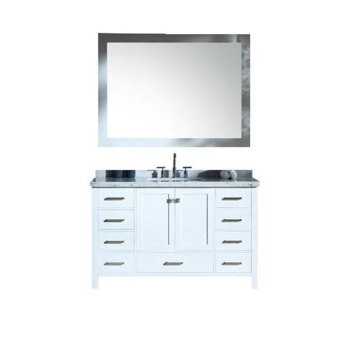 Image of Ariel Cambridge 55" White Modern Rectangle Sink Bathroom Vanity A055S-CWR-WHT