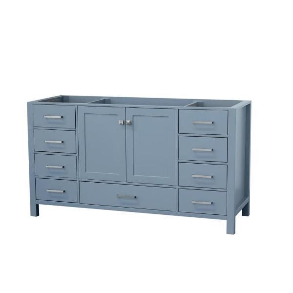 Ariel Cambridge 60" Grey Transitional Vanity Base Cabinet A061S-BC-GRY A061S-BC-ESP