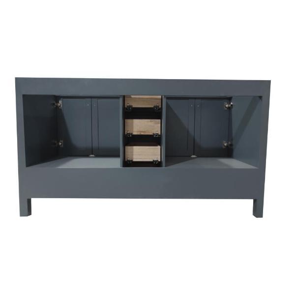 Ariel Cambridge 60" Midnight Blue Transitional Double Sink Base Cabinet A061D-BC-MNB A055S-BC-MNB
