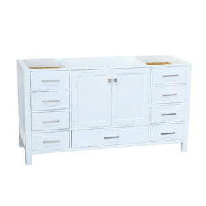 Ariel Cambridge 60" White Transitional Vanity Base Cabinet A061S-BC-WHT A061S-BC-GRY