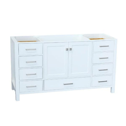 Image of Ariel Cambridge 60" White Transitional Vanity Base Cabinet A061S-BC-WHT A061S-BC-GRY