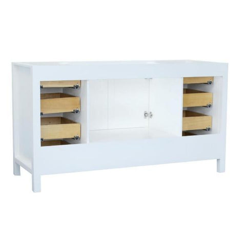 Image of Ariel Cambridge 60" White Transitional Vanity Base Cabinet A061S-BC-WHT A061S-BC-GRY