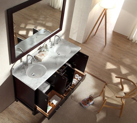 Image of Ariel Cambridge 61" Double Sink Vanity Set in Espresso A061D-ESP