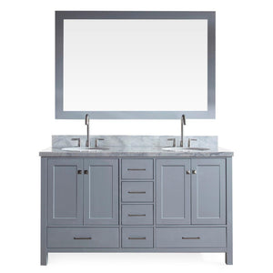 Ariel Cambridge 61" Double Sink Vanity Set in Grey A061D-GRY