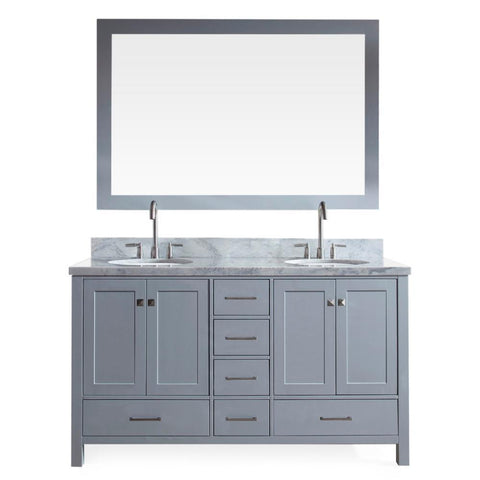 Image of Ariel Cambridge 61" Double Sink Vanity Set in Grey A061D-GRY