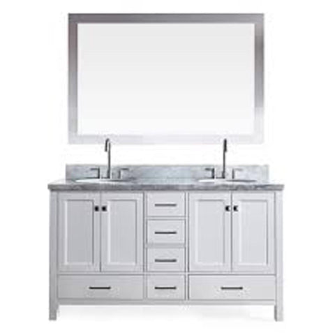 Image of Ariel Cambridge 61" Double Sink Vanity Set in White A061D-WHT