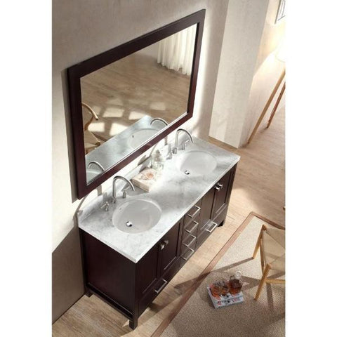 Image of Ariel Cambridge 61" Espresso Modern Double Oval Sink Vanity A061D-ESP