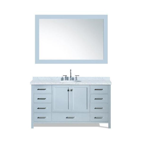 Image of Ariel Cambridge 61" Grey Modern Oval Sink Bathroom Vanity A061S-GRY