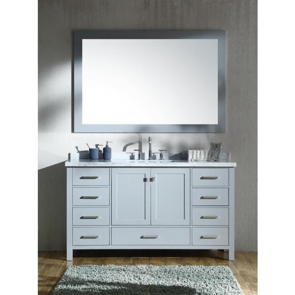 Ariel Cambridge 61" Grey Modern Rectangle Sink Bathroom Vanity A061S-CWR-GRY