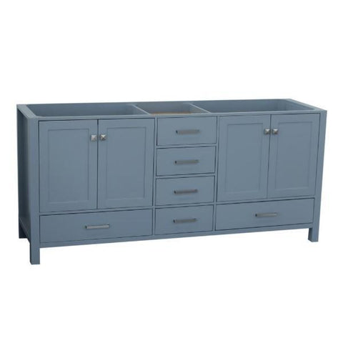 Image of Ariel Cambridge 72" Grey Transitional Vanity Base Cabinet A073D-BC-GRY A073D-BC-ESP