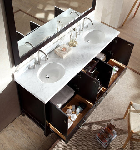Image of Ariel Cambridge 73" Double Sink Vanity Set in Espresso A073D-ESP