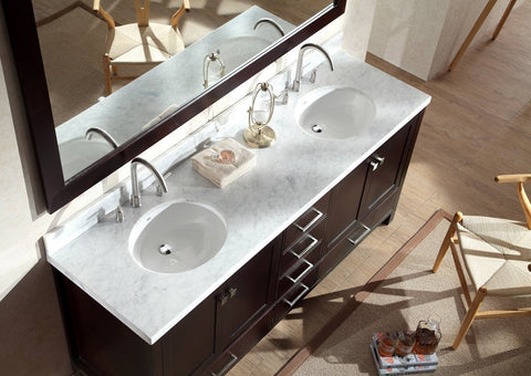 Image of Ariel Cambridge 73" Double Sink Vanity Set in Espresso A073D-ESP