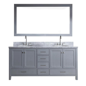 Ariel Cambridge 73" Double Sink Vanity Set in Grey A073D-GRY