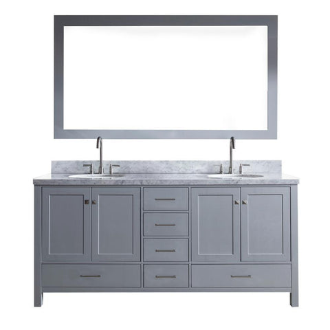 Image of Ariel Cambridge 73" Double Sink Vanity Set in Grey A073D-GRY