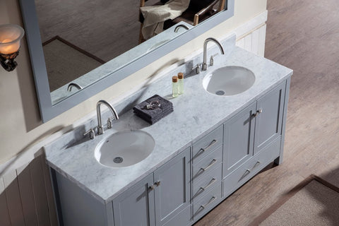Image of Ariel Cambridge 73" Double Sink Vanity Set in Grey A073D-GRY