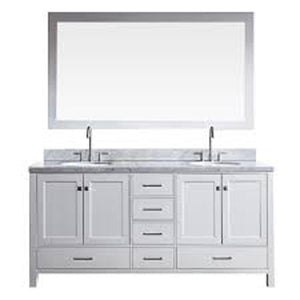 Ariel Cambridge 73" Double Sink Vanity Set in White A073D-WHT