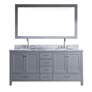 Ariel Cambridge 73" Grey Modern Double Oval Sink Vanity A073D-GRY