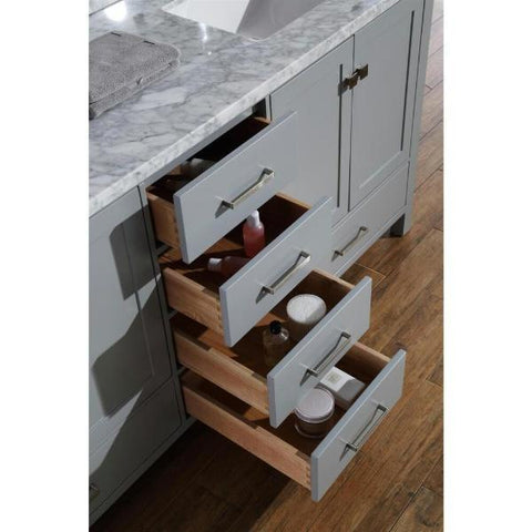 Image of Ariel Cambridge 73" Grey Modern Double Rectangle Sink Vanity A073D-CWR-GRY