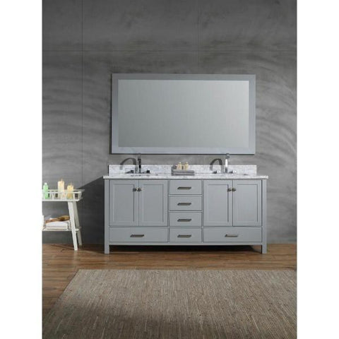 Image of Ariel Cambridge 73" Grey Modern Double Rectangle Sink Vanity A073D-CWR-GRY