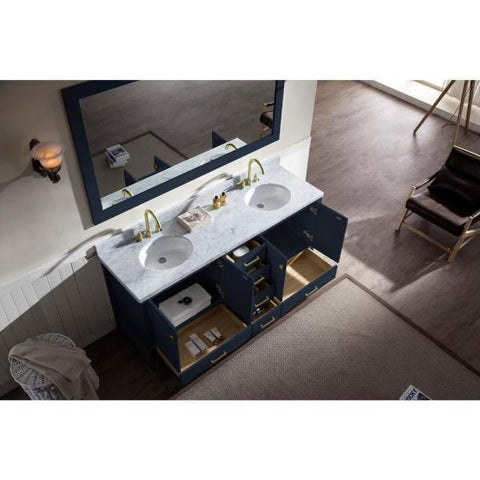 Image of Ariel Cambridge 73" Midnight Blue Modern Double Oval Sink Vanity A073D-MNB