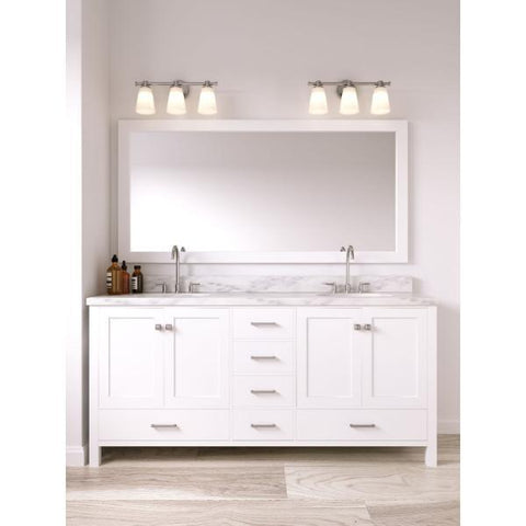Image of Ariel Cambridge 73" White Modern Double Oval Sink Vanity A073D-WHT
