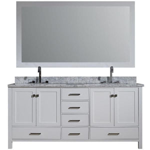 Ariel Cambridge 73" White Modern Double Rectangle Sink Vanity A073D-CWR-WHT