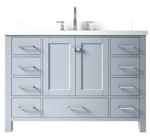 Ariel Cambridge Grey Transitional 49" Rectangle Sink Vanity w/ White Quartz Countertop | A049SWQRVOGRY A049SWQRVOGRY