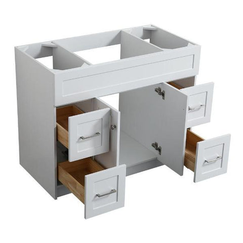 Image of Ariel Hamlet 42" White Modern Single Sink Bathroom Vanity Base Cabinet F043S-BC-WHT F043S-BC-GRY