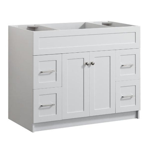 Image of Ariel Hamlet 42" White Modern Single Sink Bathroom Vanity Base Cabinet F043S-BC-WHT F043S-BC-WHT