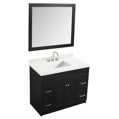 Image of Ariel Hamlet 43" Black Modern Single Sink Vanity Set F043S-WQ-VO-BLK