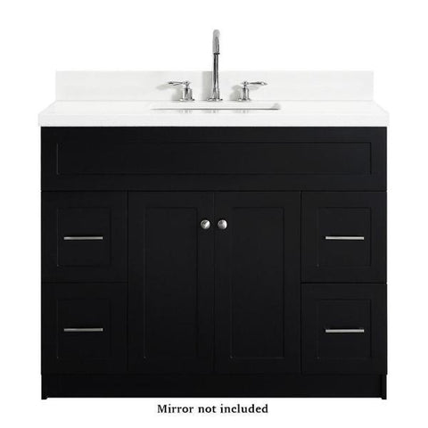Image of Ariel Hamlet 43" Black Modern Single Sink Vanity Set F043S-WQ-VO-BLK