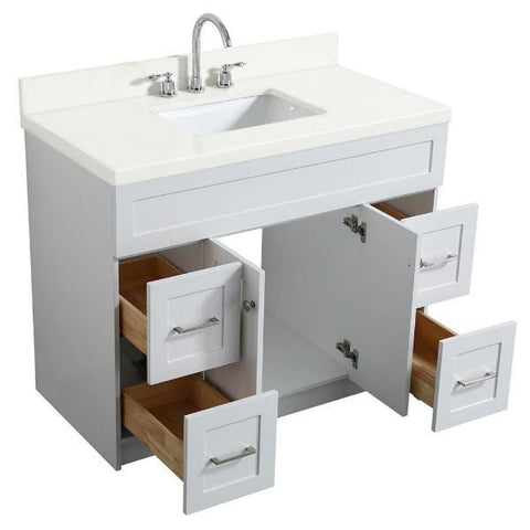 Image of Ariel Hamlet 43" White Modern Single Sink Vanity Set F043S-WQ-WHT