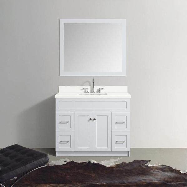 Ariel Hamlet 43" White Modern Single Sink Vanity Set F043S-WQ-WHT